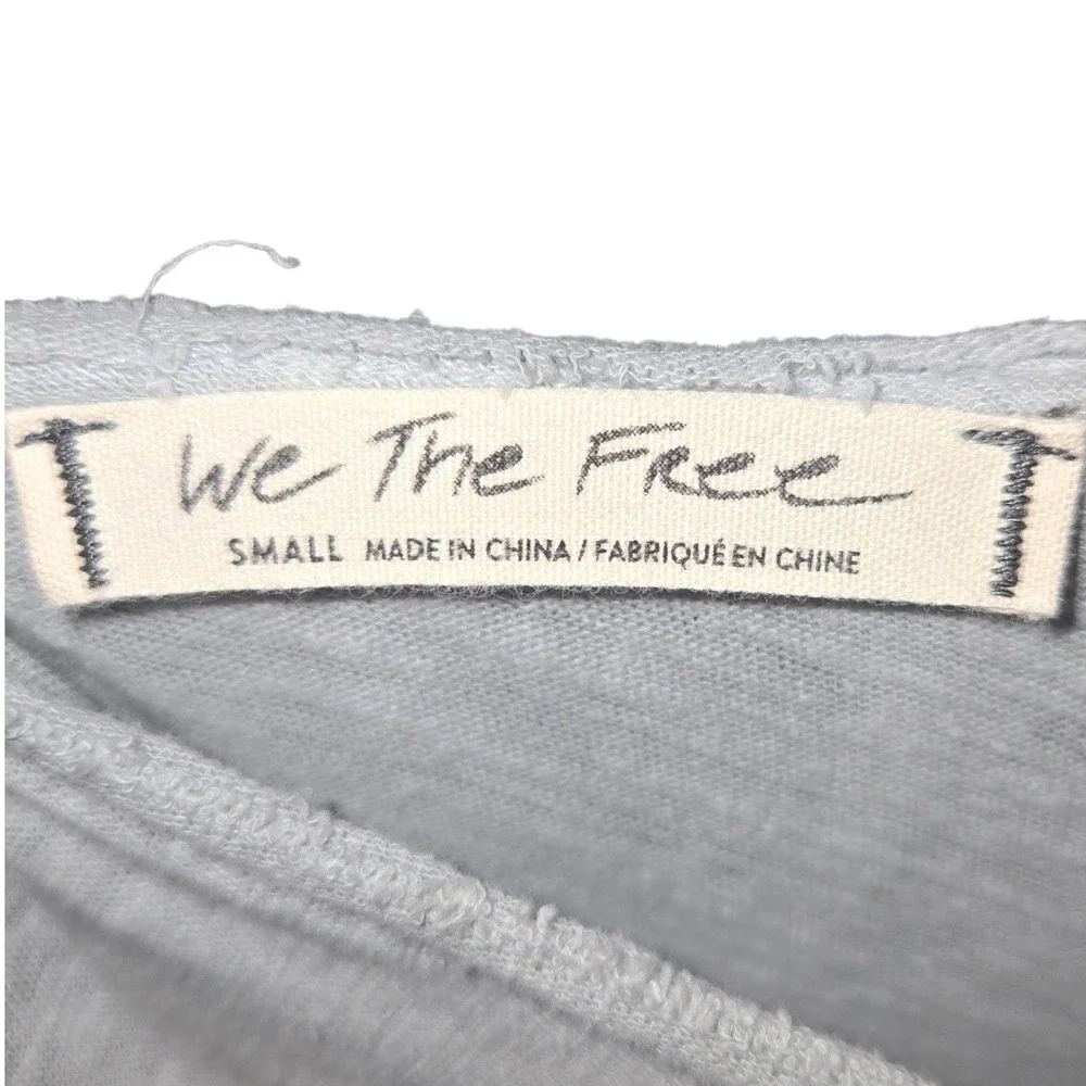 We The‎ Free Pomona Tie-Dye Longline T-shirt Size Small Linen Blend Grey Yellow